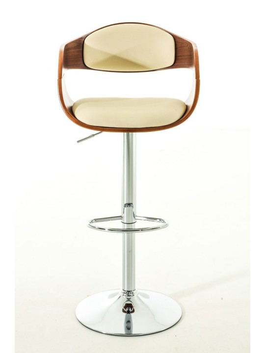 Sæt med 2 barstole Kingston C imiteret læder, valnød/creme