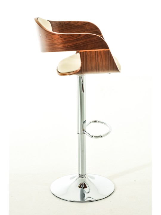 Sæt med 2 barstole Kingston C imiteret læder, valnød/creme