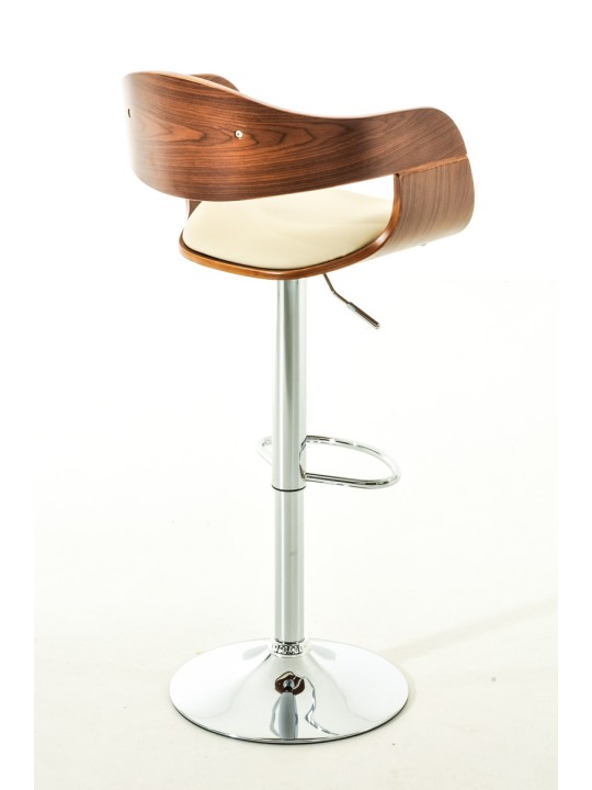 Sæt med 2 barstole Kingston C imiteret læder, valnød/creme