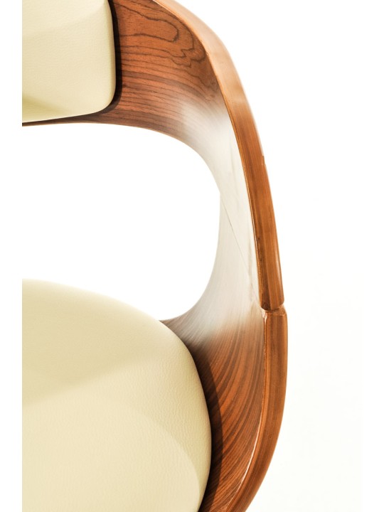 Sæt med 2 barstole Kingston C imiteret læder, valnød/creme