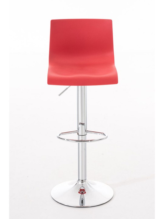 Sæt med 2 barstole Hoover plastik krom, rød