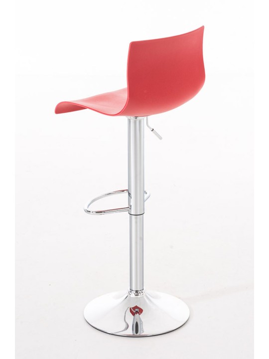 Sæt med 2 barstole Hoover plastik krom, rød
