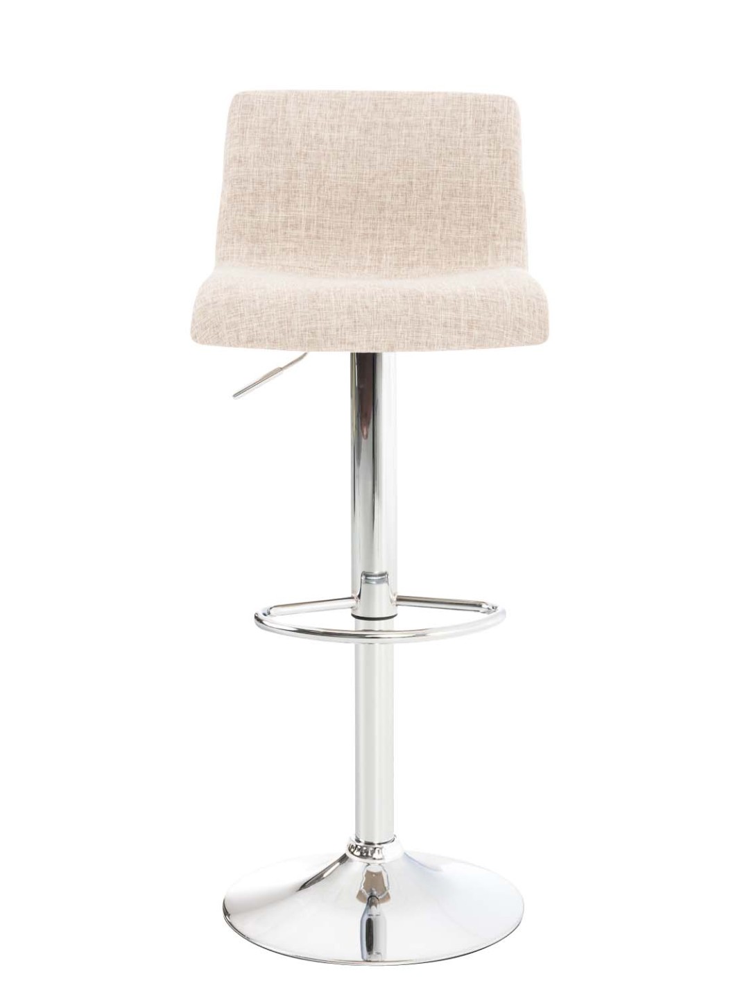 Sæt med 2 barstole Hoover stof krom, creme