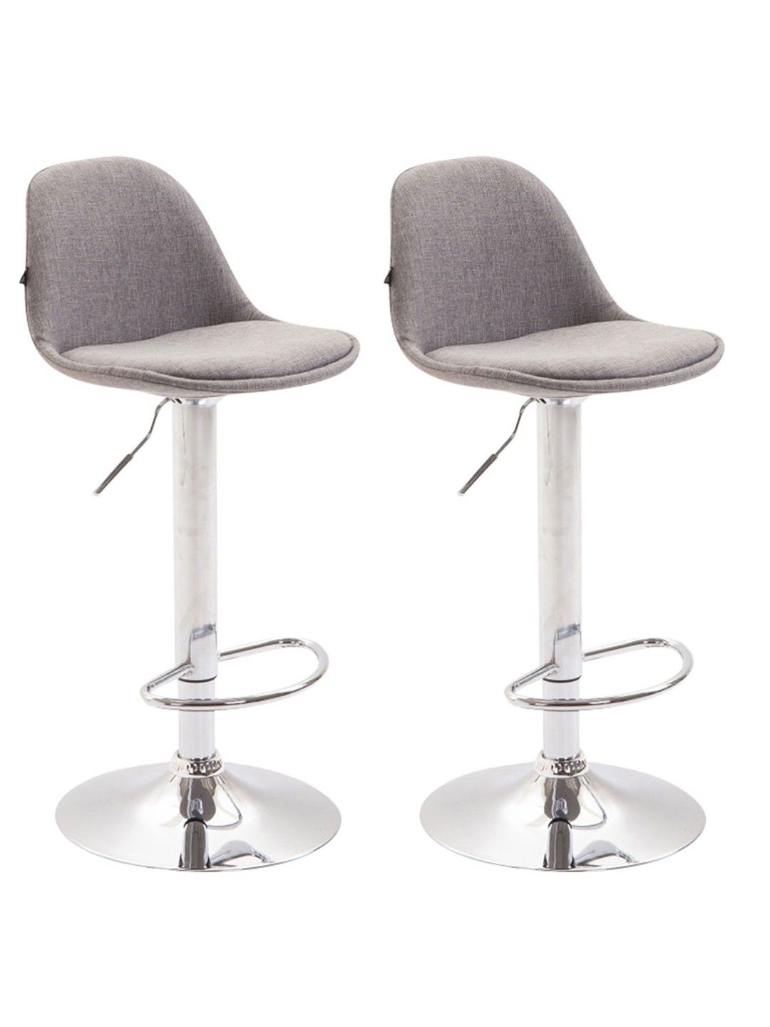 Sæt med 2 barstole Kiel stof, grå