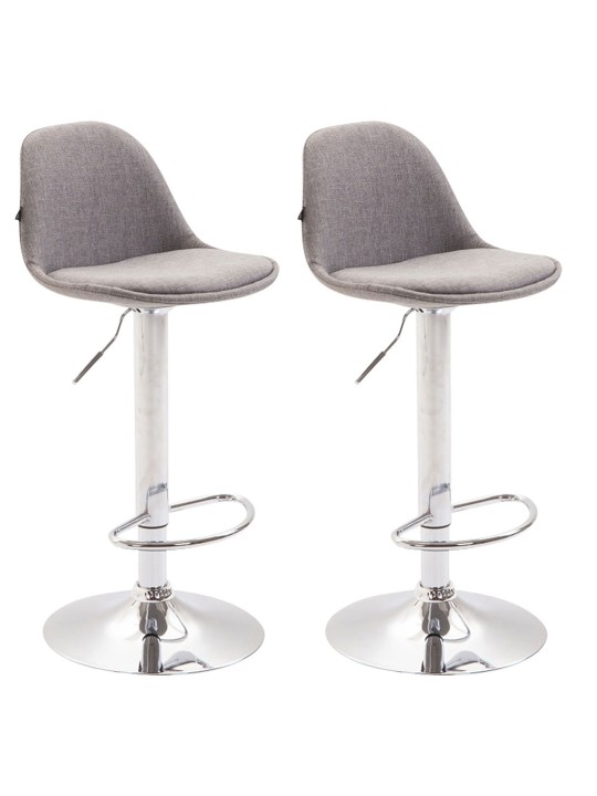 Sæt med 2 barstole Kiel stof, grå
