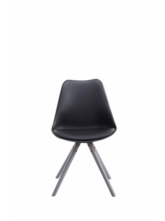 Besøgsstol Toulouse imiteret læder rund grå, sort