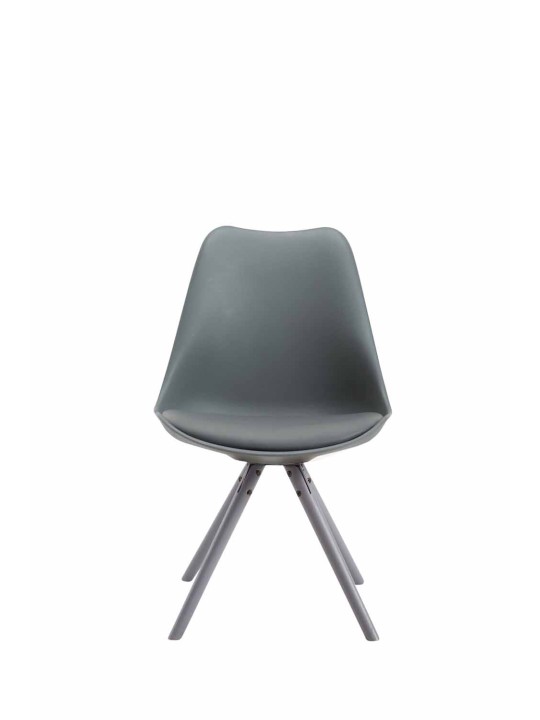 Besøgsstol Toulouse imiteret læder rund, grå