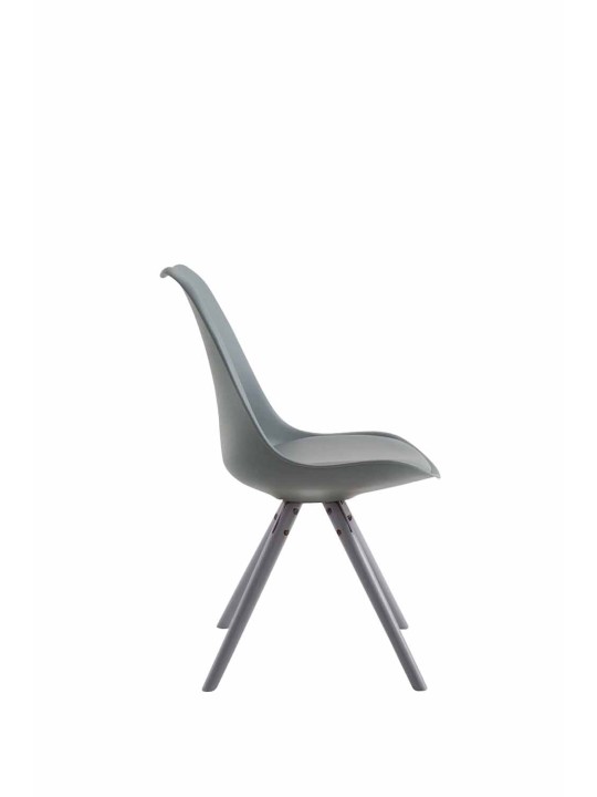 Besøgsstol Toulouse imiteret læder rund, grå