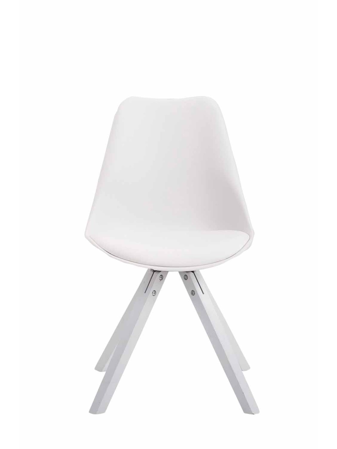 Besøgsstol Toulouse imiteret læder Square, hvid