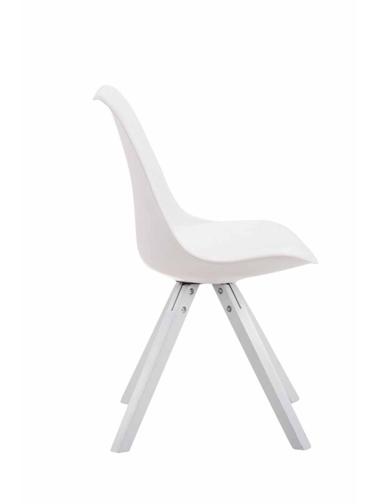 Besøgsstol Toulouse imiteret læder Square, hvid