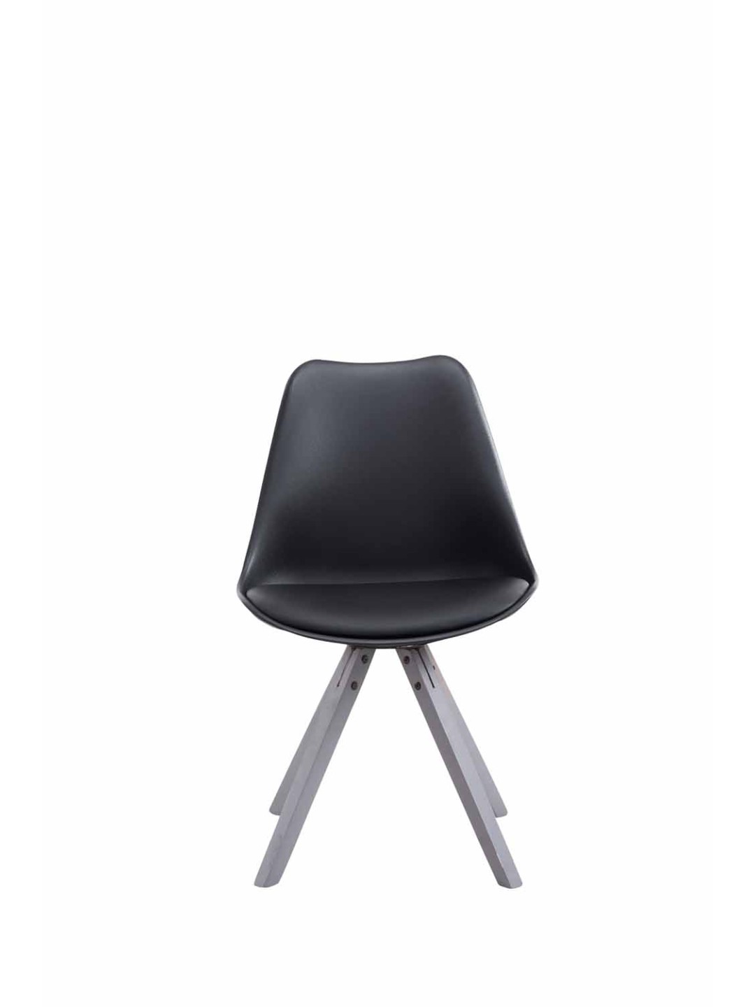 Besøgsstol Toulouse imiteret læder Firkantet grå, sort