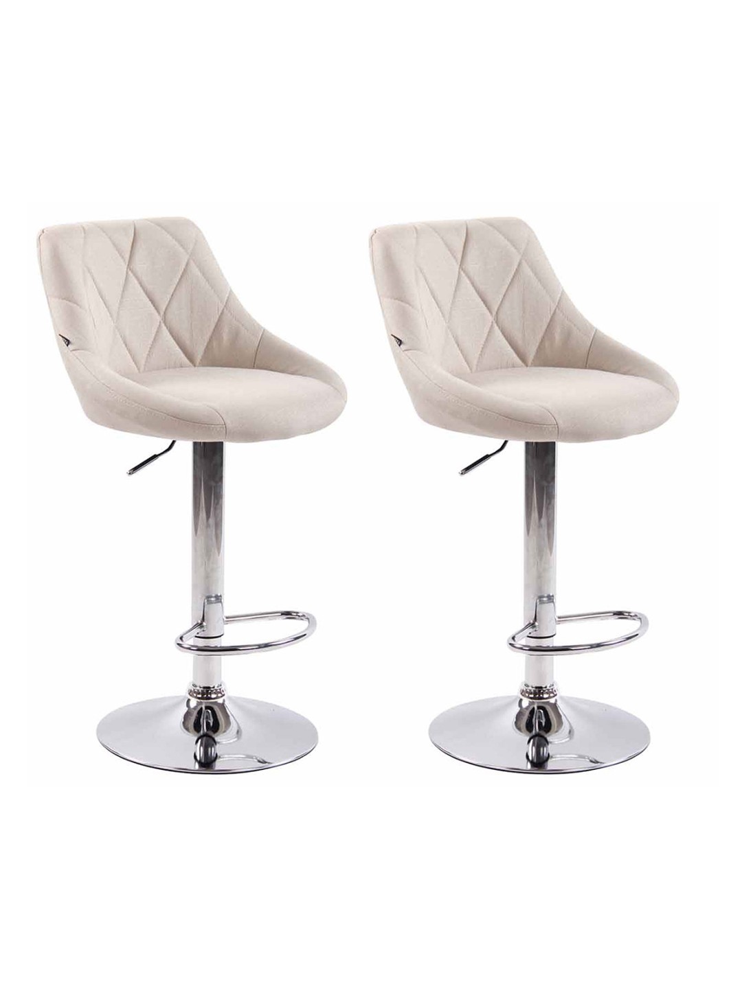 Sæt med 2 barstole Lazio stof C, creme