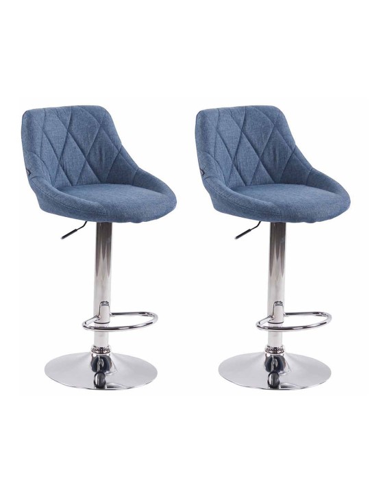 Sæt med 2 barstole Lazio stof C, blå