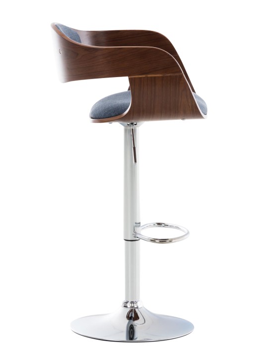 Barstol Kingston C stof, valnød/blå