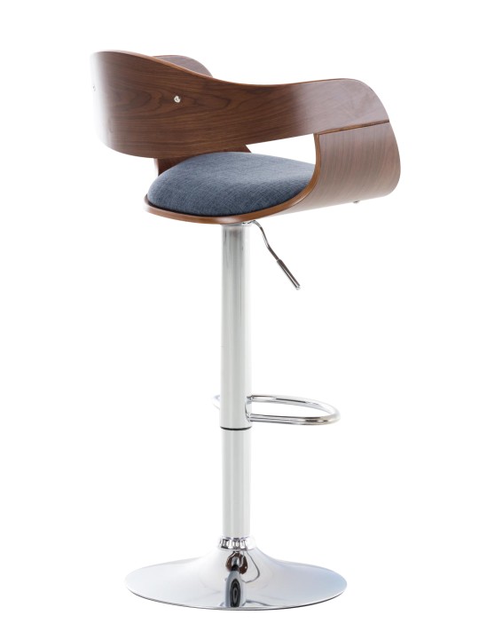 Barstol Kingston C stof, valnød/blå