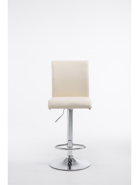 Sæt med 2 barstole Köln imiteret læder krom, creme