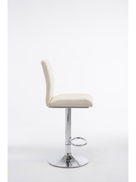 Sæt med 2 barstole Köln imiteret læder krom, creme