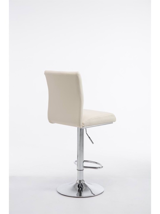 Sæt med 2 barstole Köln imiteret læder krom, creme