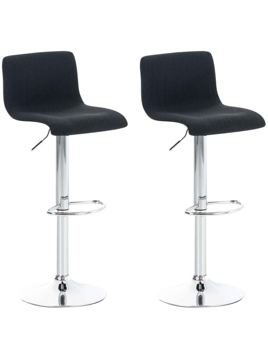 Sæt med 2 barstole Hoover stof krom, sort