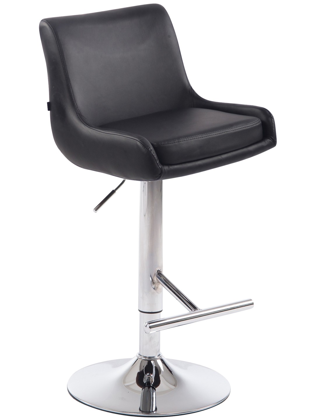 Barstol Club imiteret læder C, sort