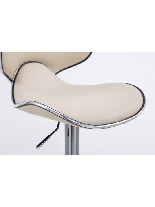Sæt med 2 barstole Las Vegas V2 imiteret læder krom, creme Sæt med 2 barstole Las Vegas V2 imiteret læder krom, creme
