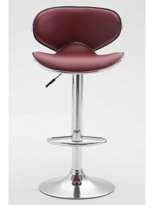 Sæt med 2 barstole Las Vegas V2 imiteret læder krom, bordeaux Sæt med 2 barstole Las Vegas V2 imiteret læder krom, bordeaux