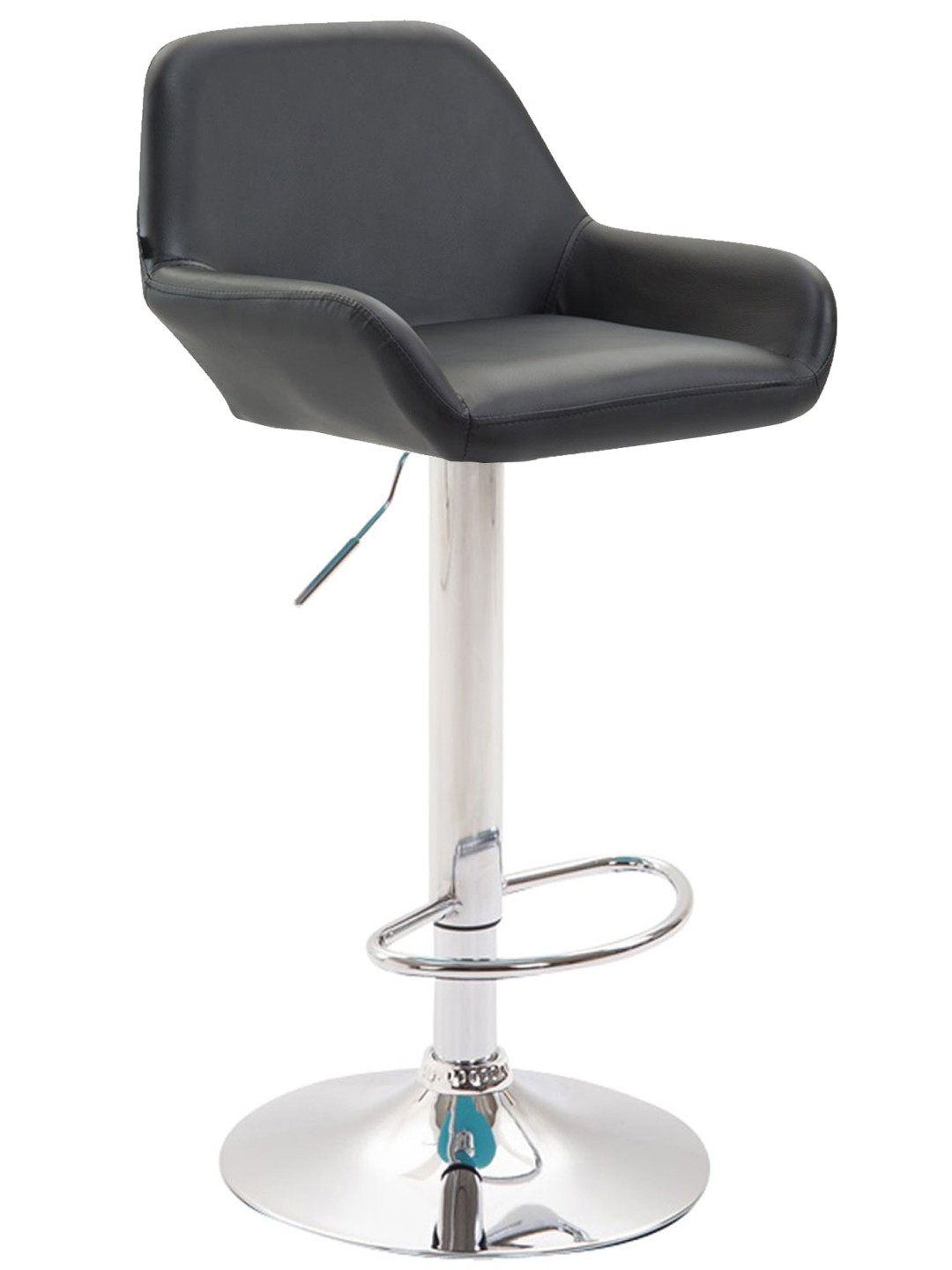 Barstol Braga imiteret læder krom, sort