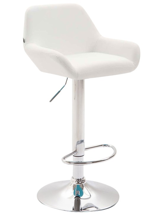 Barstol Braga imiteret læder krom, hvid