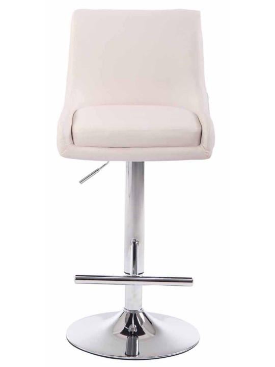 Sæt med 2 barstole Club kunstlæder krom, hvid