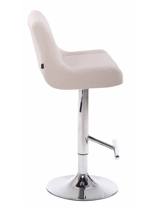 Sæt med 2 barstole Club kunstlæder krom, hvid