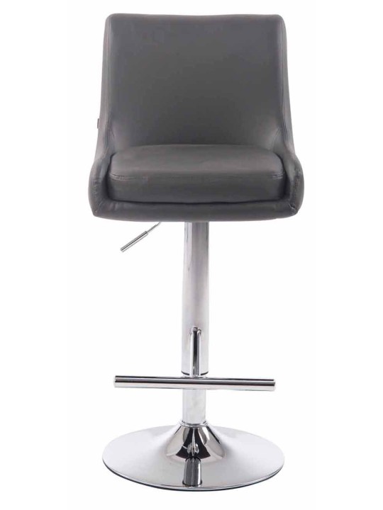 Sæt med 2 barstole Club kunstlæder krom, grå