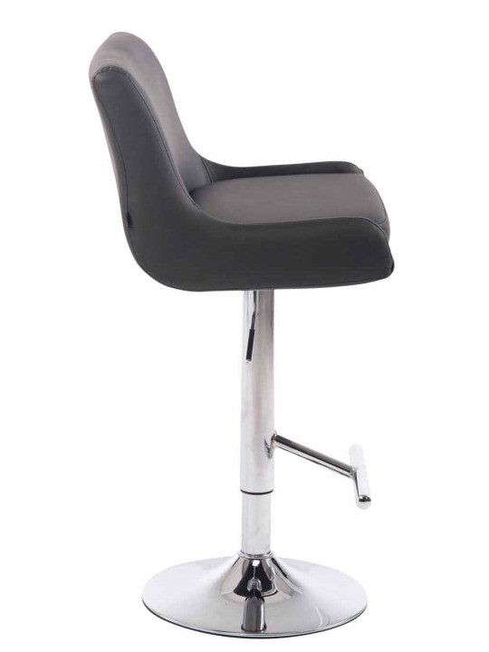 Sæt med 2 barstole Club kunstlæder krom, grå
