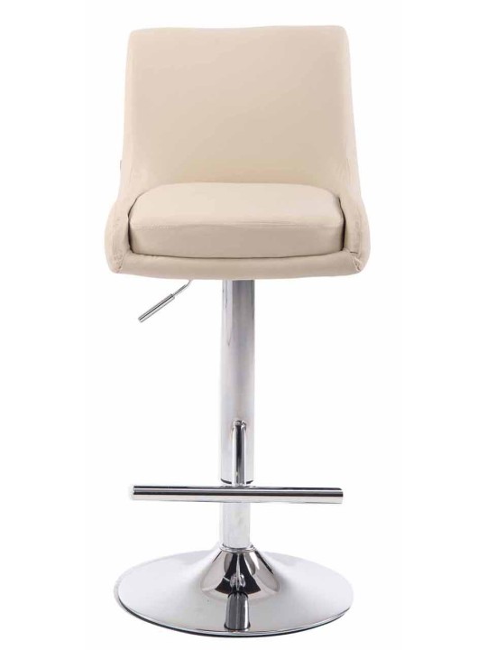 Sæt med 2 barstole Club kunstlæder krom, creme