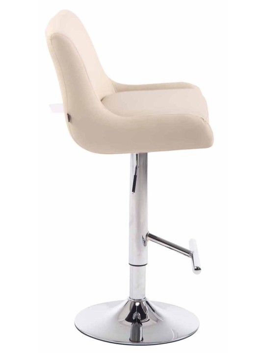 Sæt med 2 barstole Club kunstlæder krom, creme