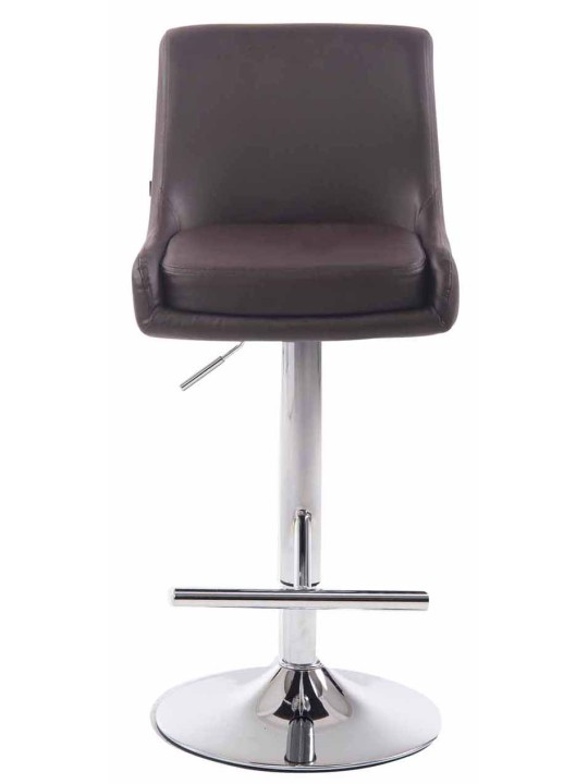 Sæt med 2 barstole Club kunstlæder krom, brun