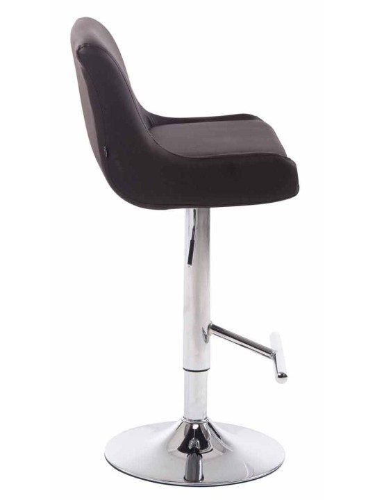 Sæt med 2 barstole Club kunstlæder krom, brun