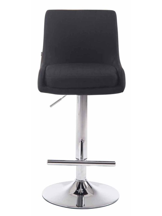 Sæt med 2 barstole Club stof krom, sort