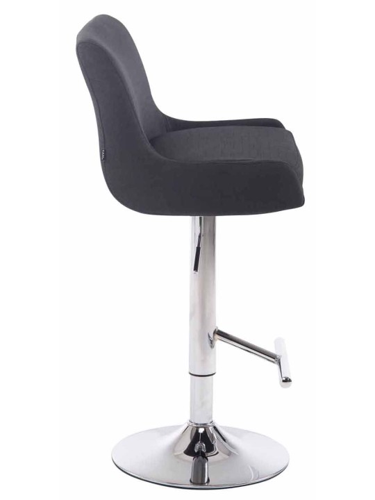 Sæt med 2 barstole Club stof krom, sort