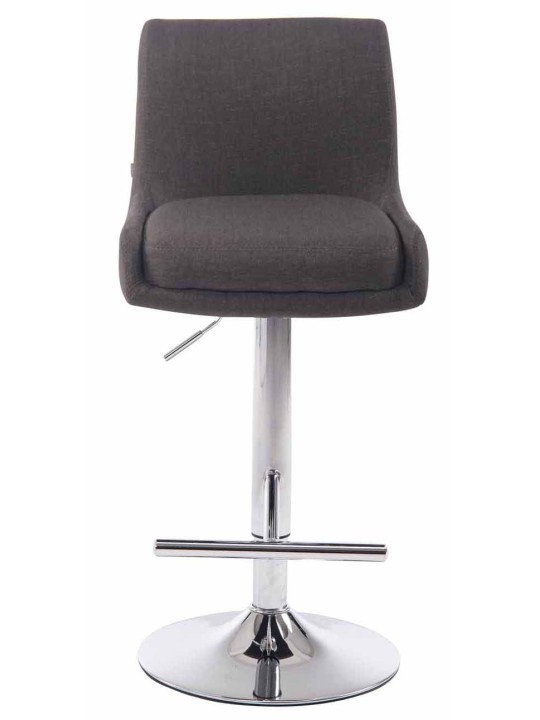 Sæt med 2 barstole Club stof krom, mørkegrå