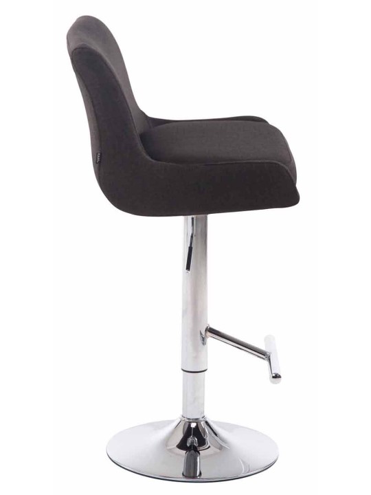 Sæt med 2 barstole Club stof krom, mørkegrå