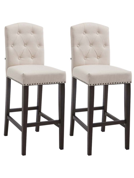 Sæt med 2 barstole Louise stof antik, creme Sæt med 2 barstole Louise stof antik, creme