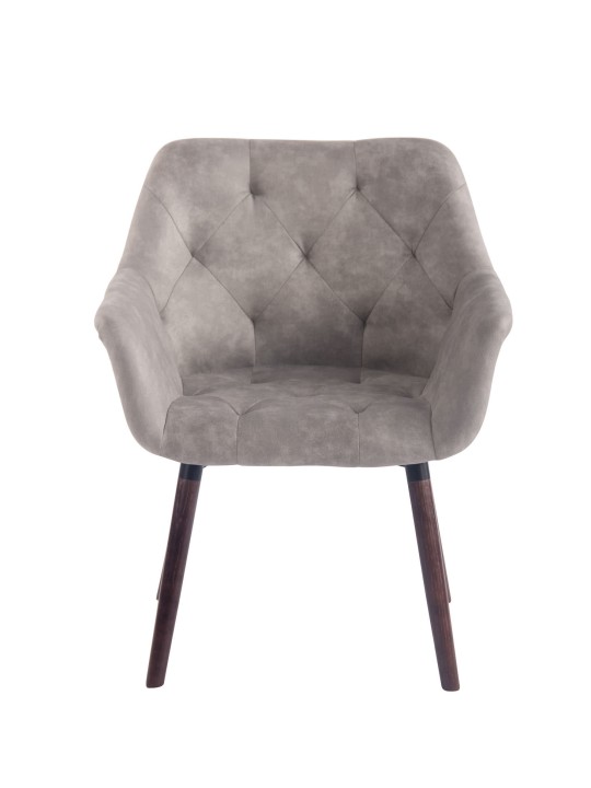 Spisestuestol Cassidy vintage imiteret læder valnød, grå