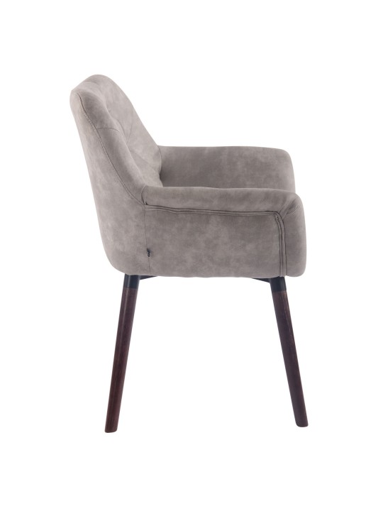 Spisestuestol Cassidy vintage imiteret læder valnød, grå