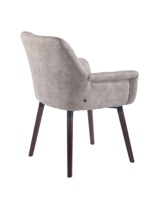 Spisestuestol Cassidy vintage imiteret læder valnød, grå