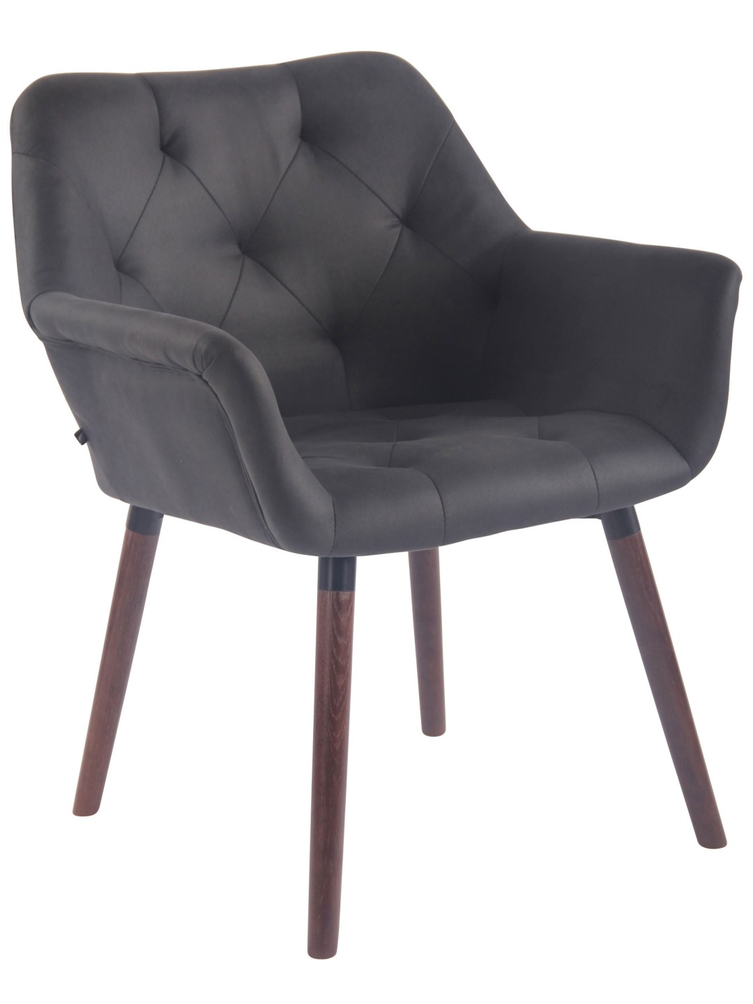 Spisestuestol Cassidy vintage imiteret læder valnød, sort