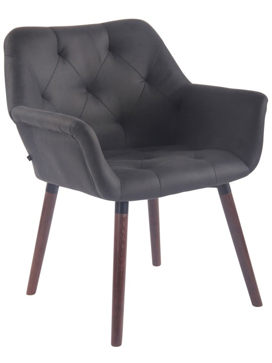 Spisestuestol Cassidy vintage imiteret læder valnød, sort