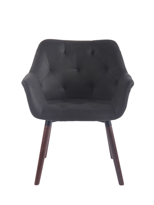 Spisestuestol Cassidy vintage imiteret læder valnød, sort