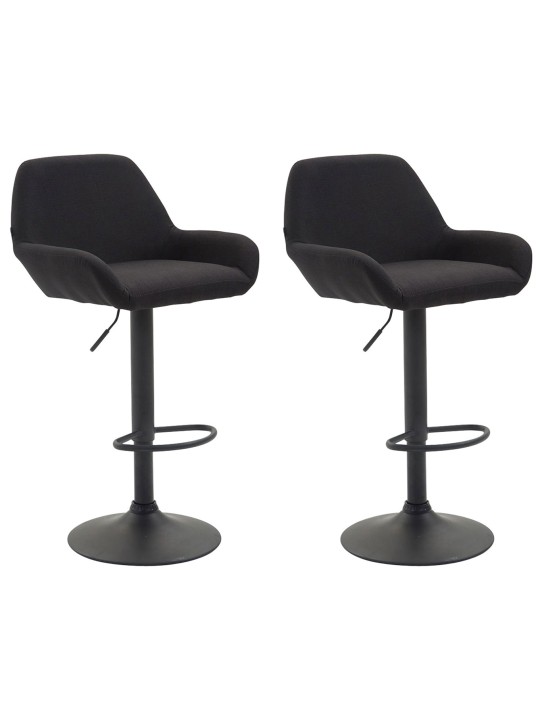 Sæt med 2 barstole Braga stof, sort