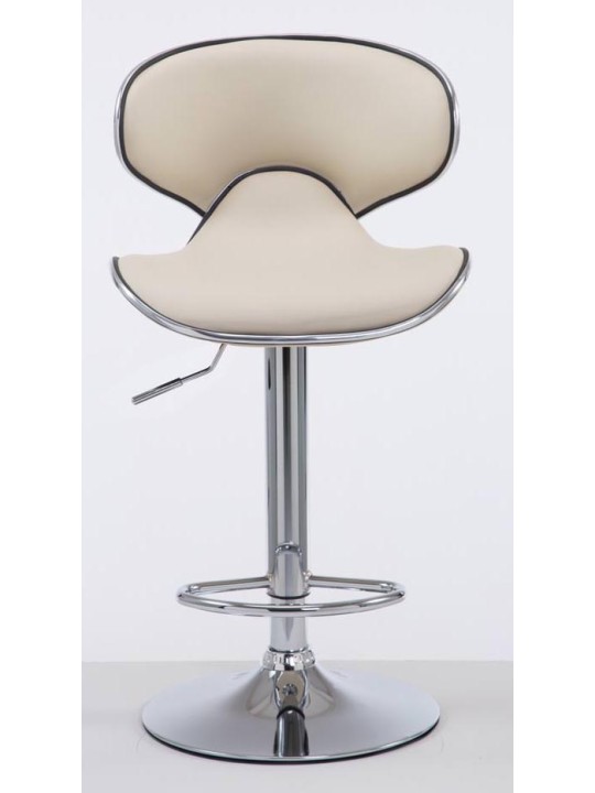Sæt med 2 barstole Las Vegas V2 imiteret læder krom, creme Sæt med 2 barstole Las Vegas V2 imiteret læder krom, creme