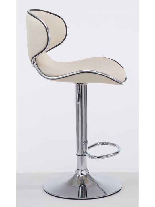 Sæt med 2 barstole Las Vegas V2 imiteret læder krom, creme Sæt med 2 barstole Las Vegas V2 imiteret læder krom, creme